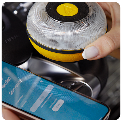 Baliza V16 geolocalizable, conectada a la DGT 3.0